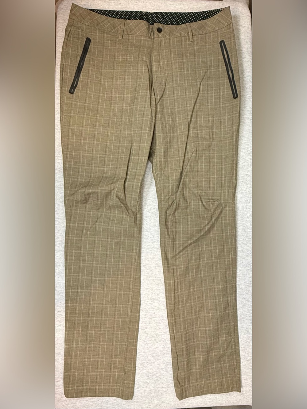 Lululemon Men’s Plaid Tech Commuter Pants Brown/Gray - Size 40